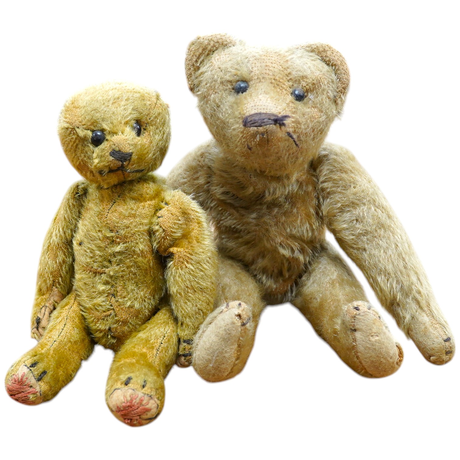 An early 20th century German Teddy bear, perhaps Gebruder Bing, and one other Teddy bear, largest 26cm